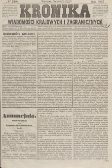 Kronika Wiadomości Krajowych i Zagranicznych. [R.2], № 298 (12 listopada 1857)