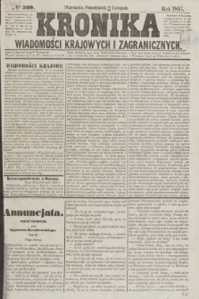 Kronika Wiadomości Krajowych i Zagranicznych. [R.2], № 309 (23 listopada 1857)