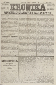 Kronika Wiadomości Krajowych i Zagranicznych. [R.2], № 310 (24 listopada 1857)