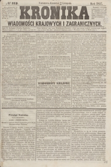 Kronika Wiadomości Krajowych i Zagranicznych. [R.2], № 312 (26 listopada 1857)