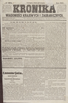 Kronika Wiadomości Krajowych i Zagranicznych. [R.2], № 314 (28 listopada 1857)