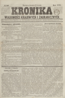 Kronika Wiadomości Krajowych i Zagranicznych. [R.3], № 26 (28 stycznia 1858)