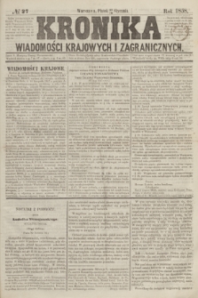 Kronika Wiadomości Krajowych i Zagranicznych. [R.3], № 27 (29 stycznia 1858)