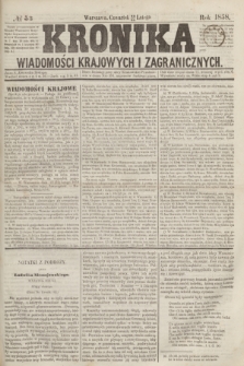 Kronika Wiadomości Krajowych i Zagranicznych. [R.3], № 53 (25 lutego 1858)