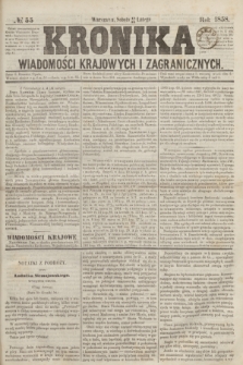 Kronika Wiadomości Krajowych i Zagranicznych. [R.3], № 55 (27 lutego 1858)