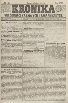 Kronika Wiadomości Krajowych i Zagranicznych. [R.3], № 158 (19 czerwca 1858)