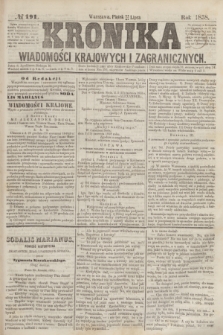 Kronika Wiadomości Krajowych i Zagranicznych. [R.3], № 191 (23 lipca 1858)
