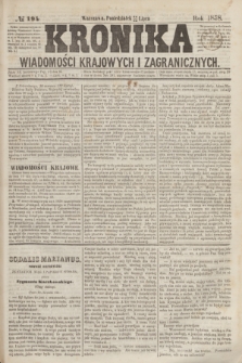 Kronika Wiadomości Krajowych i Zagranicznych. [R.3], № 194 (26 lipca 1858)