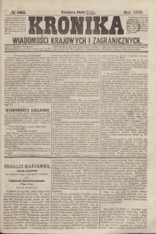 Kronika Wiadomości Krajowych i Zagranicznych. [R.3], № 205 (6 sierpnia 1858)