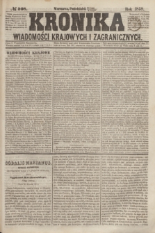 Kronika Wiadomości Krajowych i Zagranicznych. [R.3], № 208 (9 sierpnia 1858)