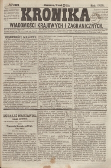 Kronika Wiadomości Krajowych i Zagranicznych. [R.3], № 209 (10 sierpnia 1858)