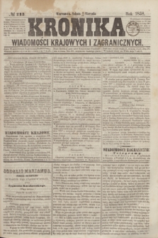 Kronika Wiadomości Krajowych i Zagranicznych. [R.3], № 213 (14 sierpnia 1858)