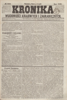 Kronika Wiadomości Krajowych i Zagranicznych. [R.3], № 218 (20 sierpnia 1858)