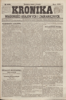 Kronika Wiadomości Krajowych i Zagranicznych. [R.3], № 219 (21 sierpnia 1858)