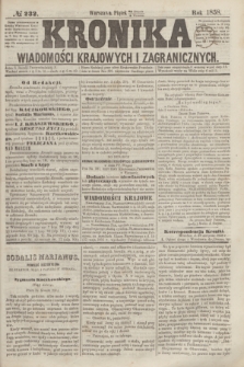 Kronika Wiadomości Krajowych i Zagranicznych. [R.3], № 232 (3 września 1858)