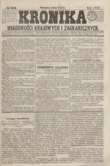 Kronika Wiadomości Krajowych i Zagranicznych. [R.3], № 233 (4 września 1858)