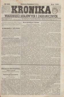 Kronika Wiadomości Krajowych i Zagranicznych. [R.3], № 235 (6 września 1858)
