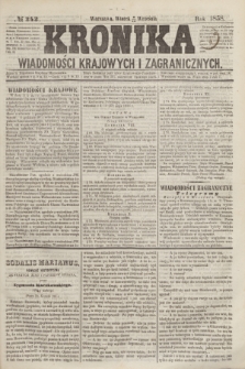 Kronika Wiadomości Krajowych i Zagranicznych. [R.3], № 242 (14 września 1858)