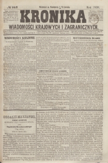 Kronika Wiadomości Krajowych i Zagranicznych. [R.3], № 247 (19 września 1858)