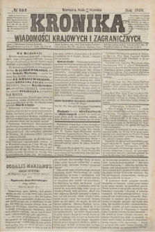 Kronika Wiadomości Krajowych i Zagranicznych. R.3, № 257 (29 września 1858)