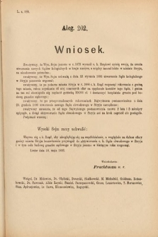 [Kadencja VI, sesja IV, al. 202] Alegata do Sprawozdań Stenograficznych z Czwartej Sesyi Szóstego Peryodu Sejmu Krajowego Królestwa Galicyi i Lodomeryi wraz z Wielkiem Księstwem Krakowskiem z roku 1892/3. Alegat 202