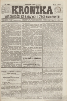 Kronika Wiadomości Krajowych i Zagranicznych. R.3, № 263 (5 października 1858)