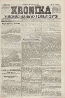 Kronika Wiadomości Krajowych i Zagranicznych. [R.3], № 268 (10 października 1858)