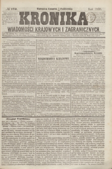 Kronika Wiadomości Krajowych i Zagranicznych. [R.3], № 272 (14 października 1858)
