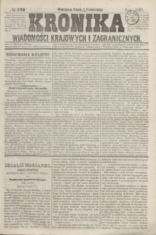 Kronika Wiadomości Krajowych i Zagranicznych. [R.3], № 273 (15 października 1858)