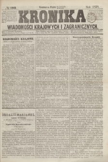 Kronika Wiadomości Krajowych i Zagranicznych. [R.3], № 293 (5 listopada 1858)