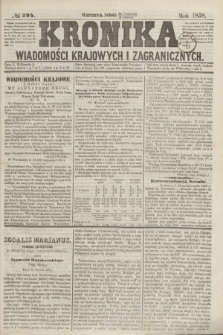 Kronika Wiadomości Krajowych i Zagranicznych. [R.3], № 294 (6 listopada 1858)