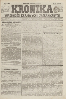 Kronika Wiadomości Krajowych i Zagranicznych. [R.3], № 295 (7 listopada 1858)