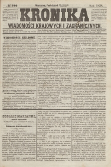 Kronika Wiadomości Krajowych i Zagranicznych. [R.3], № 296 (8 listopada 1858)