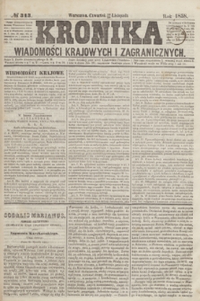 Kronika Wiadomości Krajowych i Zagranicznych. [R.3], № 313 (25 listopada 1858)