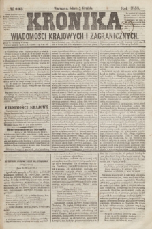 Kronika Wiadomości Krajowych i Zagranicznych. [R.3], № 335 (18 grudnia 1858)