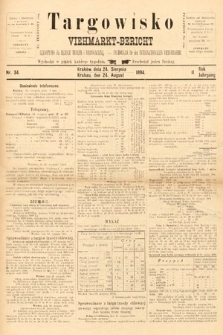 Targowisko : czasopismo dla handlu bydłem i nierogacizną = Viehmerkt-Bericht : Fachorgan für den Internationalem Viehverkehr. 1894, nr 34