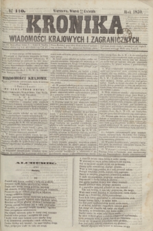 Kronika Wiadomości Krajowych i Zagranicznych. 1859, № 110 (26 kwietnia)