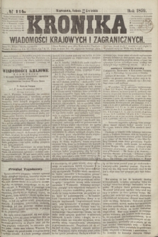 Kronika Wiadomości Krajowych i Zagranicznych. 1859, № 114 (30 kwietnia)