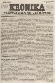 Kronika Wiadomości Krajowych i Zagranicznych. 1859, № 65 (16 września) (Drugie Półrocze)