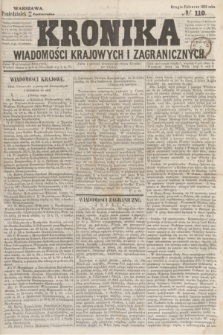 Kronika Wiadomości Krajowych i Zagranicznych. 1859, № 110 (31 października) (Drugie Półrocze)