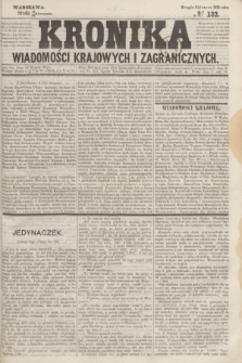 Kronika Wiadomości Krajowych i Zagranicznych. 1859, № 132 (23 listopada) (Drugie Półrocze)