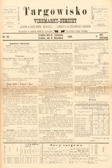 Targowisko : czasopismo dla handlu bydłem i nierogacizną = Viehmerkt-Bericht : Fachorgan für den Internationalem Viehverkehr. 1894, nr 45