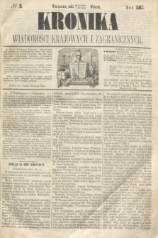 Kronika Wiadomości Krajowych i Zagranicznych. 1860, № 3 (3 stycznia)