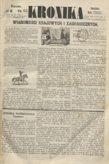 Kronika Wiadomości Krajowych i Zagranicznych. 1860, № 6 (8 stycznia) + dod.