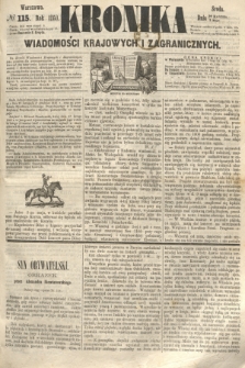 Kronika Wiadomości Krajowych i Zagranicznych. 1860, № 115 (2 maja)