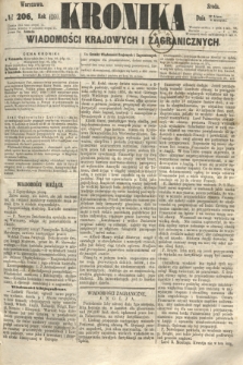 Kronika Wiadomości Krajowych i Zagranicznych. 1860, № 206 (8 sierpnia)