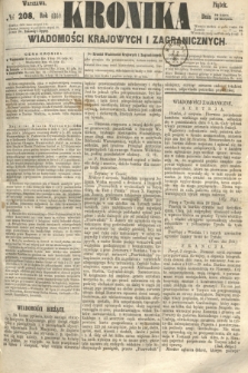 Kronika Wiadomości Krajowych i Zagranicznych. 1860, № 208 (10 sierpnia)