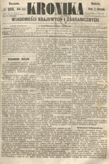 Kronika Wiadomości Krajowych i Zagranicznych. 1860, № 223 (26 sierpnia)