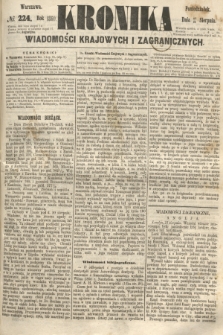 Kronika Wiadomości Krajowych i Zagranicznych. 1860, № 224 (27 sierpnia)