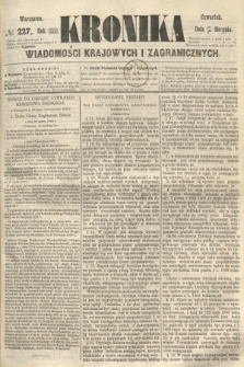 Kronika Wiadomości Krajowych i Zagranicznych. 1860, № 227 (30 sierpnia)